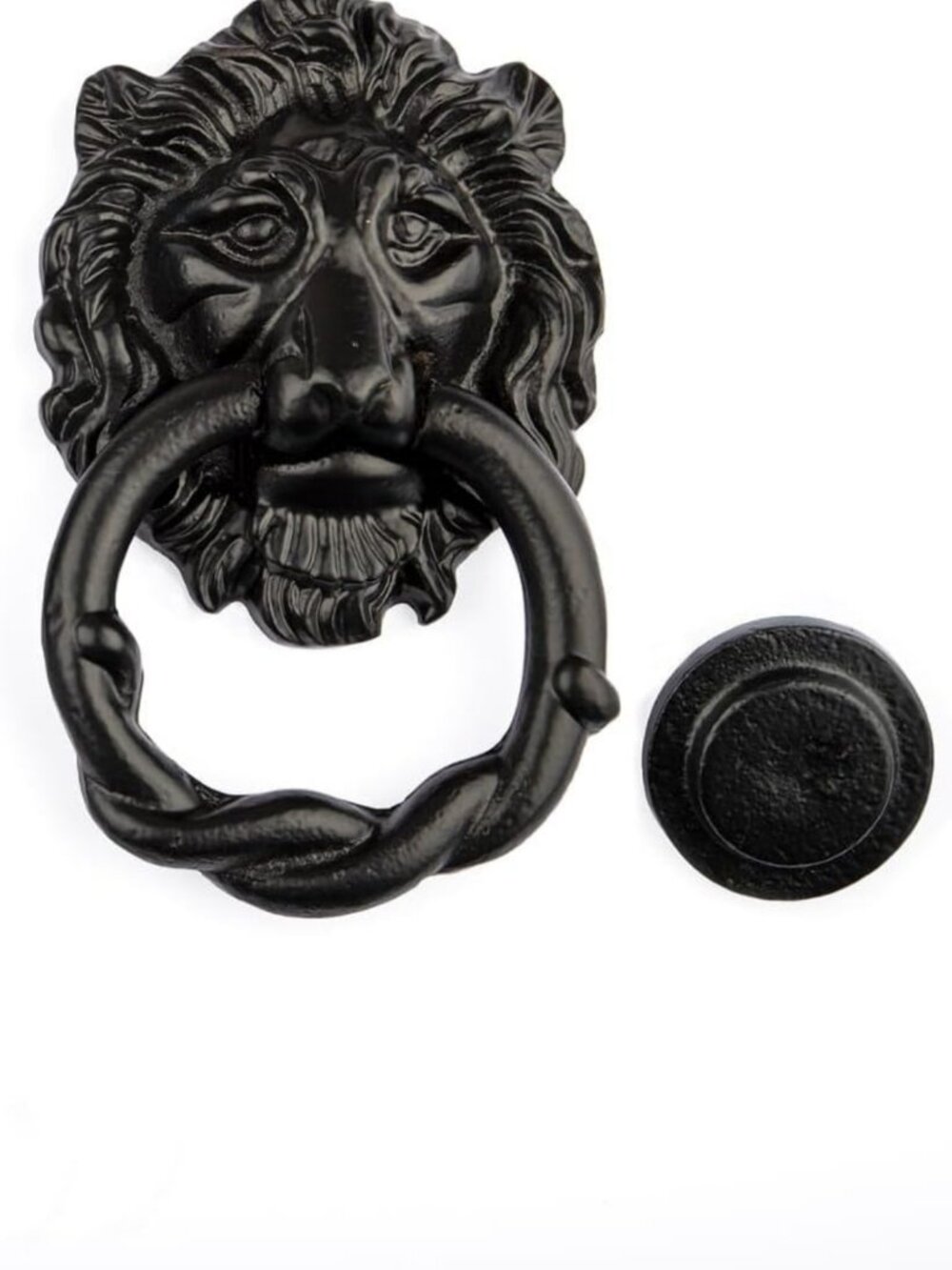 Rust Proof Cast Iron Lion Head Door Knocker - Elegant Home Decor Accent